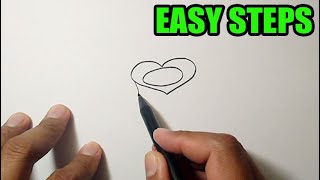 How to draw a rose from a heart | EASY TO FOLLOW