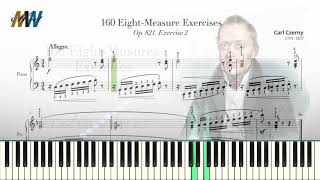 Carl Czerny. 160 Eight-Measure Exercises. Exercise 2 (Sheet Music and Piano Tutorial)