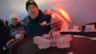 Steaming hot soups and pudding on frozen plates - how to enjoy Christmas dinner at an Arctic Circle