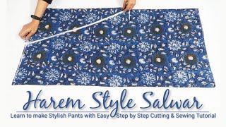 DIY Trendy Harem Style Salwar || Stylish \u0026 Comfortable Indo-Western Pants || #stalkmycloset