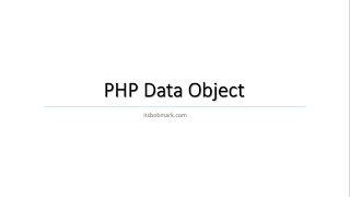 PHP Data Objects 1 Database connection