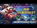 Akai Elementalist Unlimited Shield Trick!! Best Strategy Magic Chess Mobile Legends.