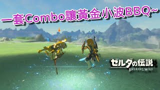 薩爾達傳說 曠野之息-- 一套Combo讓黃金波克布林BBQ   A Golden Bokoblin Combo (Legend of Zelda Breath of the Wild)