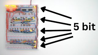 4 bit calculator built using individual transistors