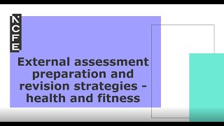 LEGACY – External Assessment Preparation and Revision Strategies for Health and Fitness