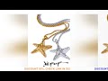 yhpup 316l stainless steel starfish pendant necklace rust proof statement 18k gold pvd plated indivi