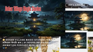 🌕 @DoharVillageMagicStories  শান্তিপূর্ণ মন্দিরের চাঁদনি রাত | 4+ Hours Relaxing Animation Podcast🎶✨