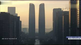 四川成都天府双塔延时Time lapse scenery of Tianfu Twin Towers in Chengdu, Sichuan