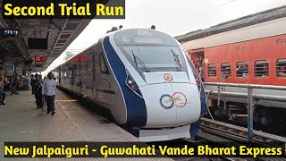 Second Trial Run Of 22227 New Jalpaiguri - Guwahati Vande Bharat Express Departing From NJP