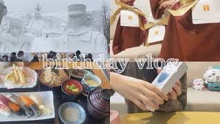 【vlog】社会人3年目のvlog🌼24歳誕生日迎えた当日から母に連れまわされた幸せな休日/誕生日/札幌雪まつり/プレゼント紹介