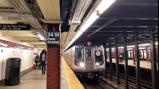 ᴴᴰ MTA New York City Subway: Queens Bound R160A-2 Half Cuomo (E) Train @34th Street Penn Station