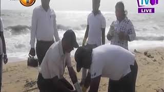 Several authorities examine the clinical waste found in the Puttalam shore