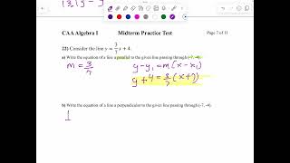 Algebra I midterm page 7 ￼