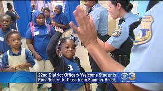 Philly Police High-Five Students As They Head Back To School