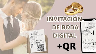 Como hacer una INVITACION de BODA💍 con PASE DIGITAL en CANVA