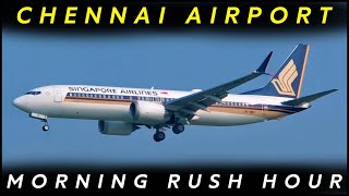 CHENNAI AIRPORT - Morning RUSH HOUR | PLANE SPOTTING Chennai Landing 4K