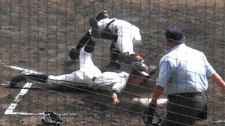 里魁斗 選手(興南1年)　好走塁で決勝点を奪う!　第66回沖縄県高校野球秋季大会 準決勝　vs知念　H28.10.2　コザしんきんスタジアム