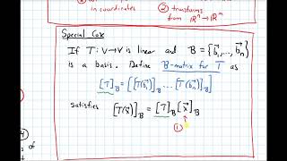 5.4 Eigenvectors and Linear Transformations--Matrix for T Relative to B and C (Video 2)