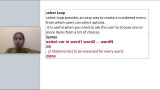 Unix - Linux Shell Scripting -Select statement