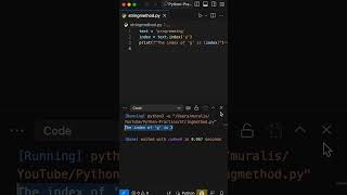 Python String Index() Method Explained: Find Character Positions Easily! #shorts
