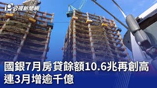 國銀7月房貸餘額10.6兆再創高 連3月增逾千億｜20240827 公視晚間新聞