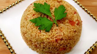 Juicy bulgur with tomatoes. Bulgur pilavi. Delicious recipe