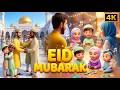 Eid Mubarak Song for Kids | Islamic Eid Rhyme | Wheels on the Bus Tune