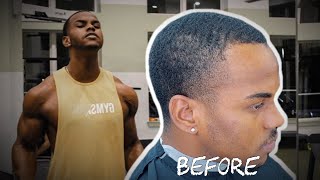 Bodybuilder Gets Blurry Taper Transformation! Barber Tutorial Difficulty 7!