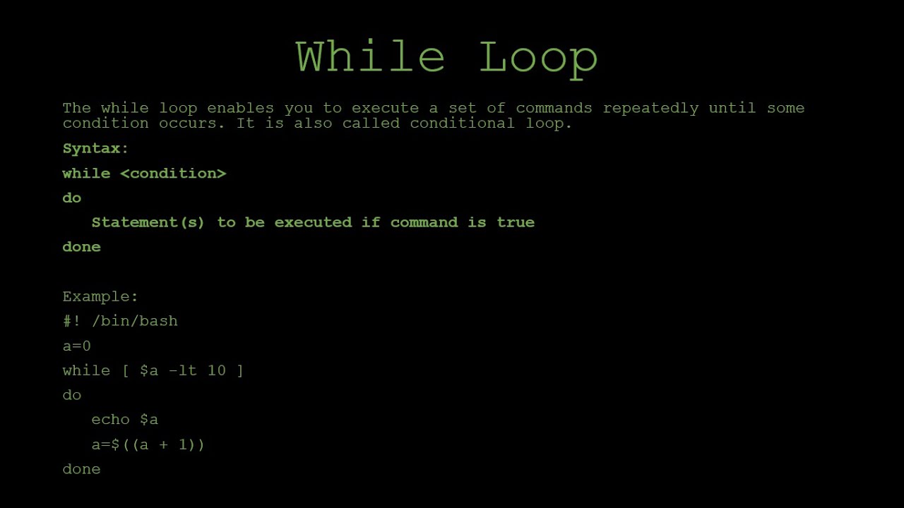 The Shell Scripting Tutorial Part 4 Youtube
