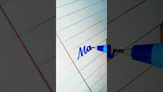 How to write the name "Manvi"😍❤️ in cursive handwriting, Handwriting for beginners #viral #trending