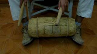 Copal Wood Teponaztli / Teponaztle Drum Percussion 1