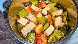 cách làm HEO QUAY KHO CẢI CHUA - THỊT KHO DƯA CẢI món ngon cho bữa cơm gia đình - Tú Lê Miền Tây