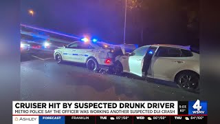 Cruiser hit by suspected drunk driver