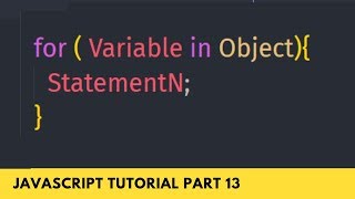 What is the For...in Loop in JavaScript Tutorial -Part 13