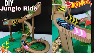 How to make hot wheels drift track| Jungle Ride | Easy DIY| Hotwheels| #hotwheels #cardboardcraft