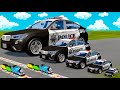 Big & Small Police Cars with Slide Color and Portal Trap - Police Chase vs Cars - BeamNG.Drive