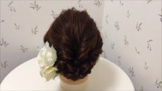 成人式、振袖のかわいいヘアアレンジ  くるりんぱ 三つ編み Cute \u0026 Easy Hairstyles to Wedding   /辻が花