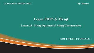 String Operators | String Concatenation | PHP tutorial in hindi
