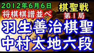 将棋棋譜並べ▲羽生善治棋聖 対 △中村太地六段 第８３期棋聖戦五番勝負 第１局  リクエスト