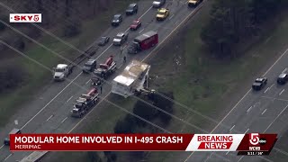 Crash involving modular home prompts hourslong lane closures on I-495 in Amesbury