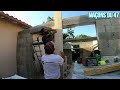 ingenieuse technique de construction le parpaing au rouleau colle time lapse petit garage