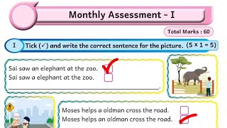 EE 5th standard English term 3 workbook answers monthly assessment - 1