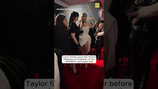 Taylor Swift Fixes Lana Del Rey's Hair on the GRAMMYs Red Carpet #shorts