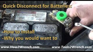 How to install a battery quick disconnect for long-time storage of a vehicle. Theft prevention too!