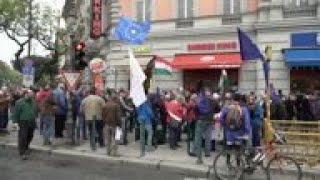 Crowds protest in Budapest over Erdogan visit