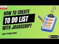 How To Create To‑Do List App Using HTML CSS & JavaScript | JavaScript Project For Beginners 2025