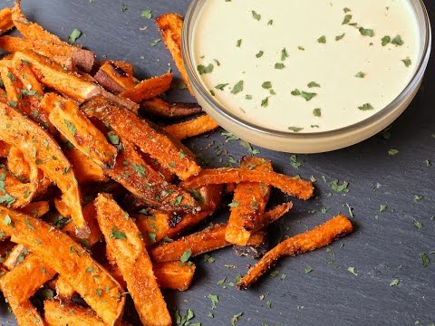 Smokey Baked Sweet Potato Fries + BBQ Honey Mustard Sauce Smokey Baked Sweet Potato Fries + BBQ Honey Mustard Sauce