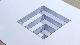 How to Draw 3D Steps in a Hole. Easy 3D Trick Art for Kids.