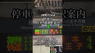 JR町田駅4番線　快速の停車駅•通過駅案内