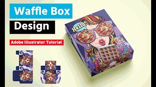 Waffle box design | waffle packaging box | Adobe illustrator Tutorial